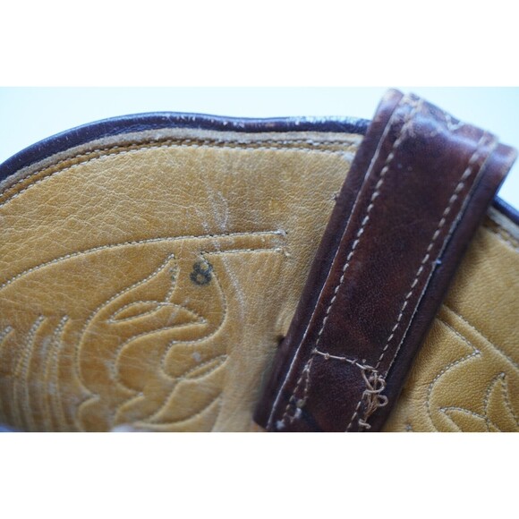 Tony Lama Vintage Gold Label Cowboy Boots Mens 10.5D #6367 Brown Distressed Work - Picture 8 of 9